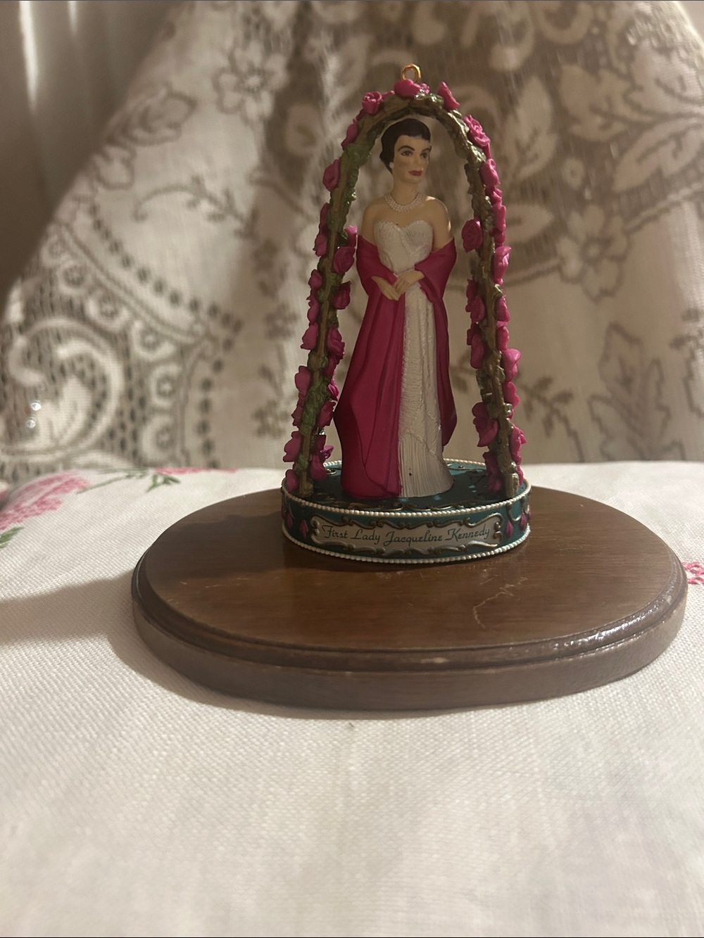 First Lady Jacqueline Kennedy Figurine with Pink Dress